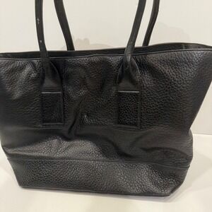 Kate Spade New York Black Pebbled Leather Tote Bag Tassel Gold Hardware Striped